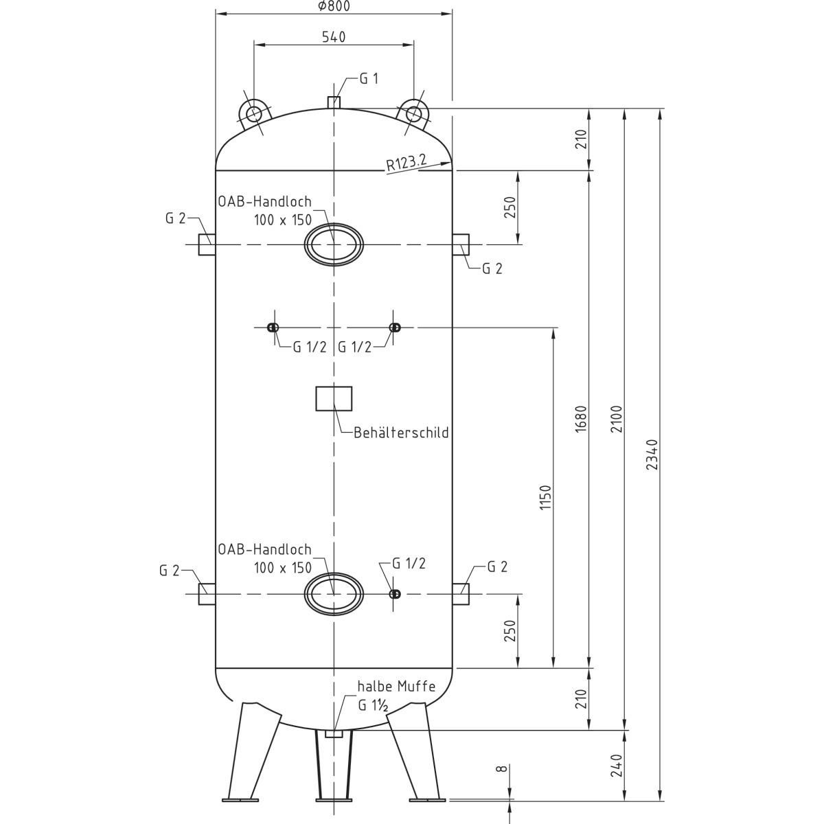 Aircraft Druckluftbehälter DB VZ 1000/11 V