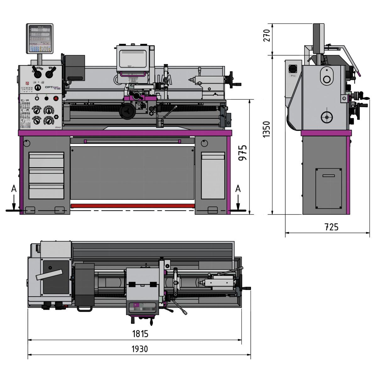 Optimum Mechanikerdrehmaschine OPTIturn TH 3610D