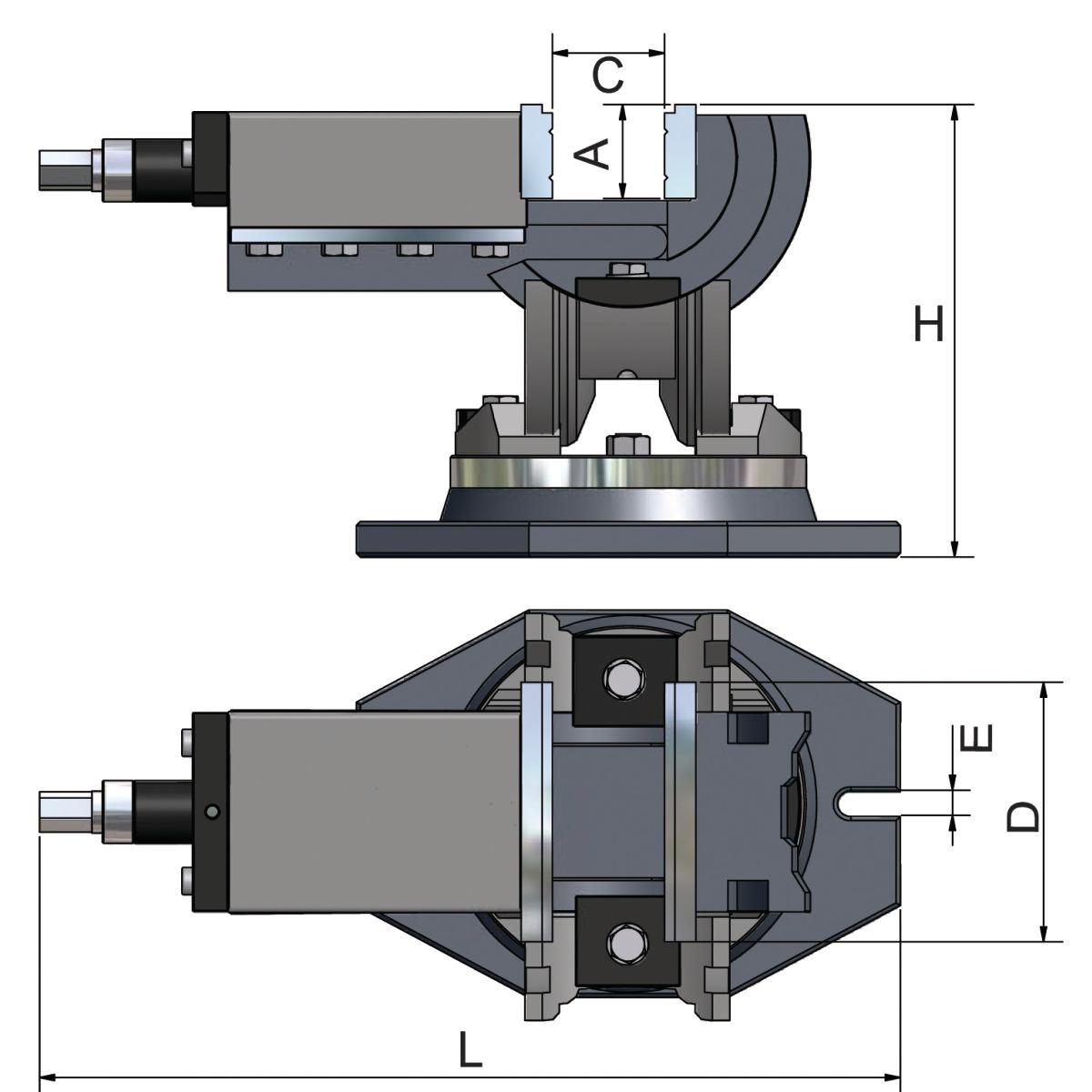 Optimum Dreiachsenschraubstock  MV3-125