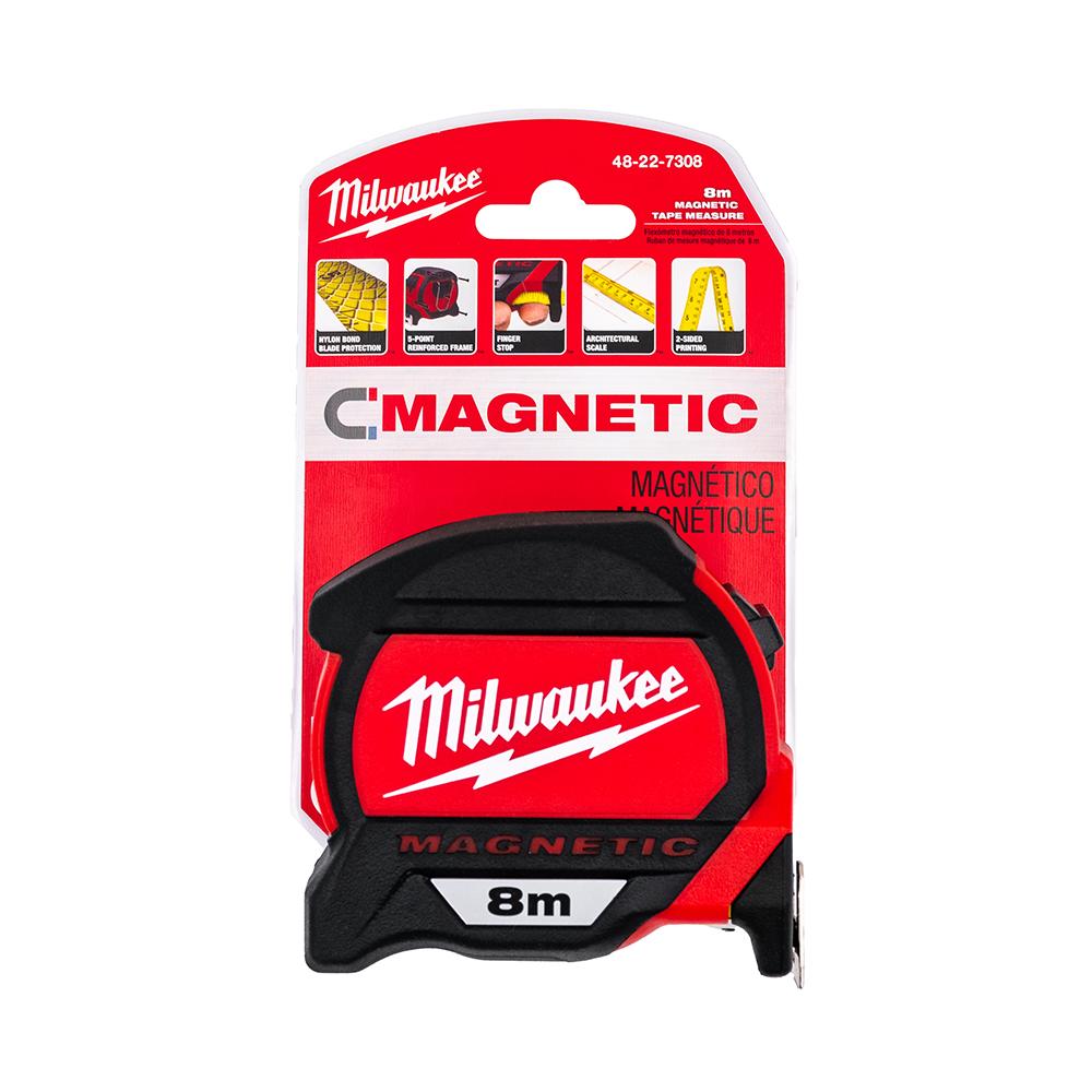 Milwaukee - Premium-Bandmaß 27mm breites Band, magnetisch 8 Meter